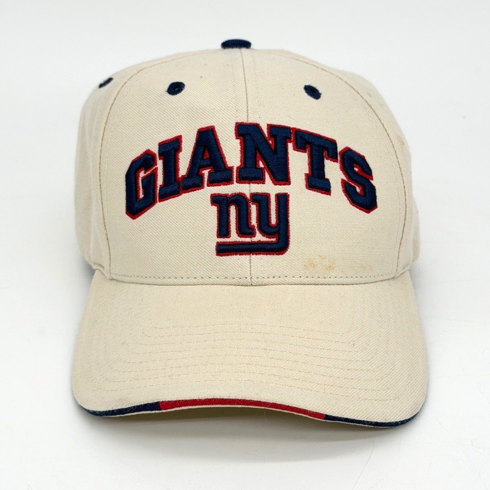 Vintage New York Giants Hat Twins Enterprise NFL Cream Navy Wool Blend Cap